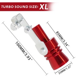 YIUIY Universal Turbo Sound Pipe Whistle Muffler Sounder Simulator Tailpipe Noise Sound Enhancer Compatible with Truck, Motorcycle, Cars, Dirt Bike and Scooter(XL Red)