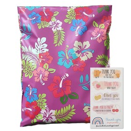 CutePackage - 10x13 100ct Designer Poly Mailer Envelope Plastic Custom Mailing Shipping Bags with Self Seal Adhesive Strip (Tropical Floral) FREE stickers shown in photos