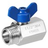 PATIKIL Mini Ball Valve 1/2" NPT Thread Male/Female, 2 Pcs