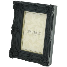 Shabby Chic Ornate Chelsea Swept Photoframe - Matt Black 5" x 7"