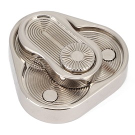 Triangle Rotating Slider for Adult, Metal Magnetic Fidget Slider Portable Slider Toy Fidget Slider Hand Haptic Fidget Coin Toy Push Slider Sensory Toy for Adults Kids Students