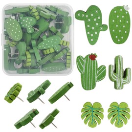 Push Pins 30Pcs Cactus Decorative Push Pins Wood Pins for Cork Board