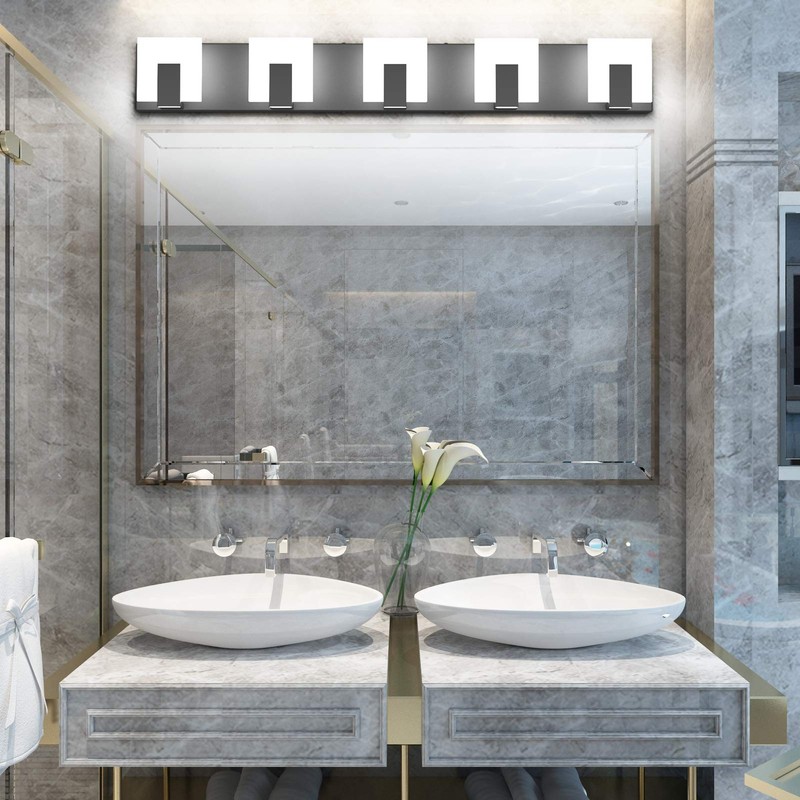 Aipsun 5 Lights Modern Black Vanity Light Up and Down