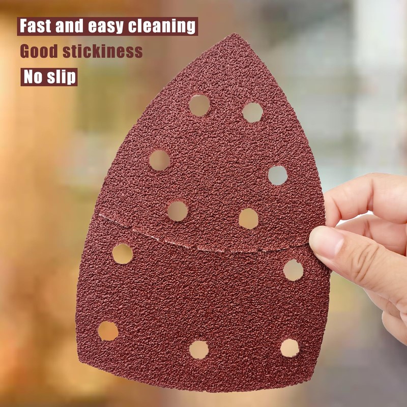 50 pcs Mouse Sander Pads, 11- Hole 40 Grits Mouse
