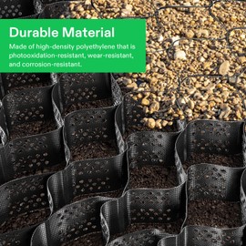 VIVOSUN 4’’ Depth Ground Grid, 9x17 ft, High-Density HDPE Geo Cell, 1885 lbs per sq ft Load, Foldable & Tensile, Easy Installation with Gloves, Perfect for Gardens, Driveways, Pathways, Slopes