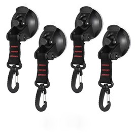 Frundoo Suction Cup Hooks, 4 Pieces Suction Hooks, Extra Strong, Camper Accessories, Vacuum Camping Suction Cup Hooks for Car, Side Awnings, Tents, Camping, Tarpaulins, Accessories, Motorhome Window
