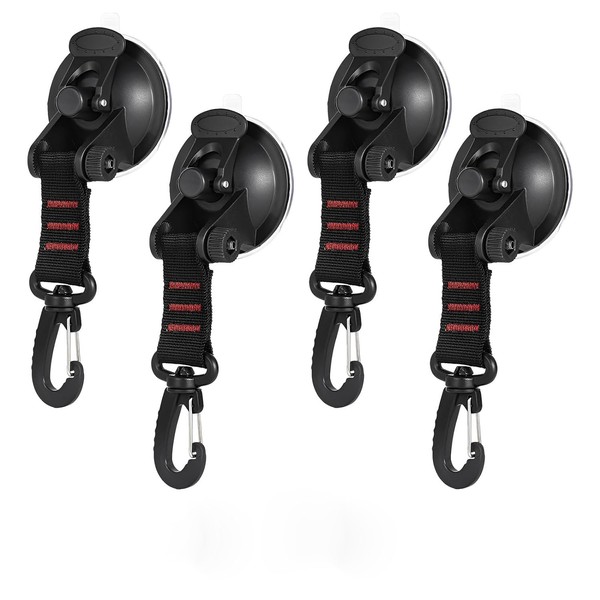 Frundoo Suction Cup Hooks, 4 Pieces Suction Hooks, Extra Strong,