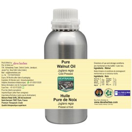 Devprayag Pure Walnut Oil (Juglans regia) Natural Therapeutic Grade Cold Pressed 630ml (21 oz)