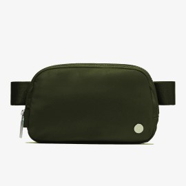 USA Nylon Zipper Waterproof Adjustable Fanny Pack Crossbody Waist Bag-Unisex 1L Hip Bag for Everywhere Belt Bag Waist Bagcolor: 1L-Deep Green
