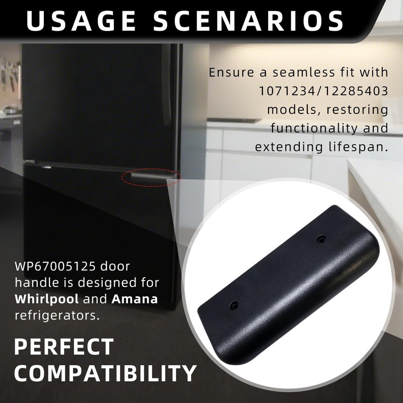 WP67005125 67005125 Refrigerator Freezer Door Handle Fits for Whirlpool Amana