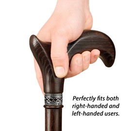 Asterom Walking Cane - Handmade Ergonomic, Canes for Men - Wooden Walking Cane, Walking Sticks for Seniors, Unique, Wood Canes (Walnut, 35 Inch)
