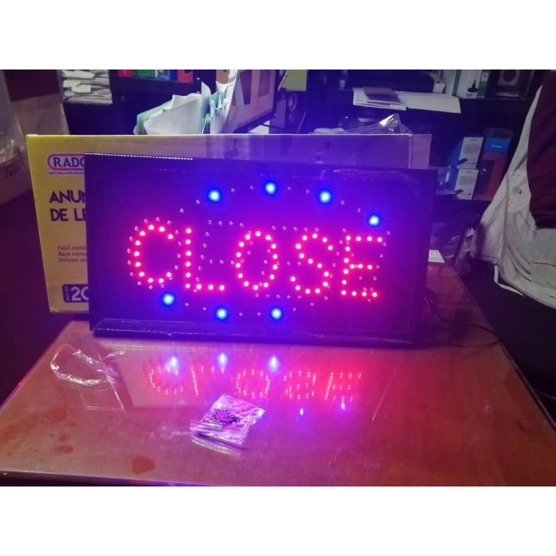 Anuncio Luminoso Open Close 2 En 1 Letrero De Luz
