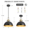 AURYNIX 12 Inch Farmhouse Pendant Lights, Black, 3 Pack