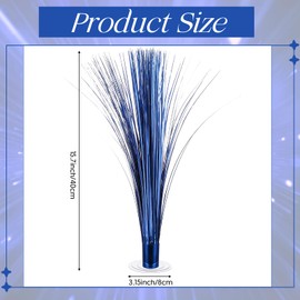 CraftyDream 2 Pcs Metallic Spray Centerpieces Graduation Centerpieces for Tables with Clear Base Shimmering Foil Sprays for Christmas Happy New Year Decorations Awards Night(Blue)