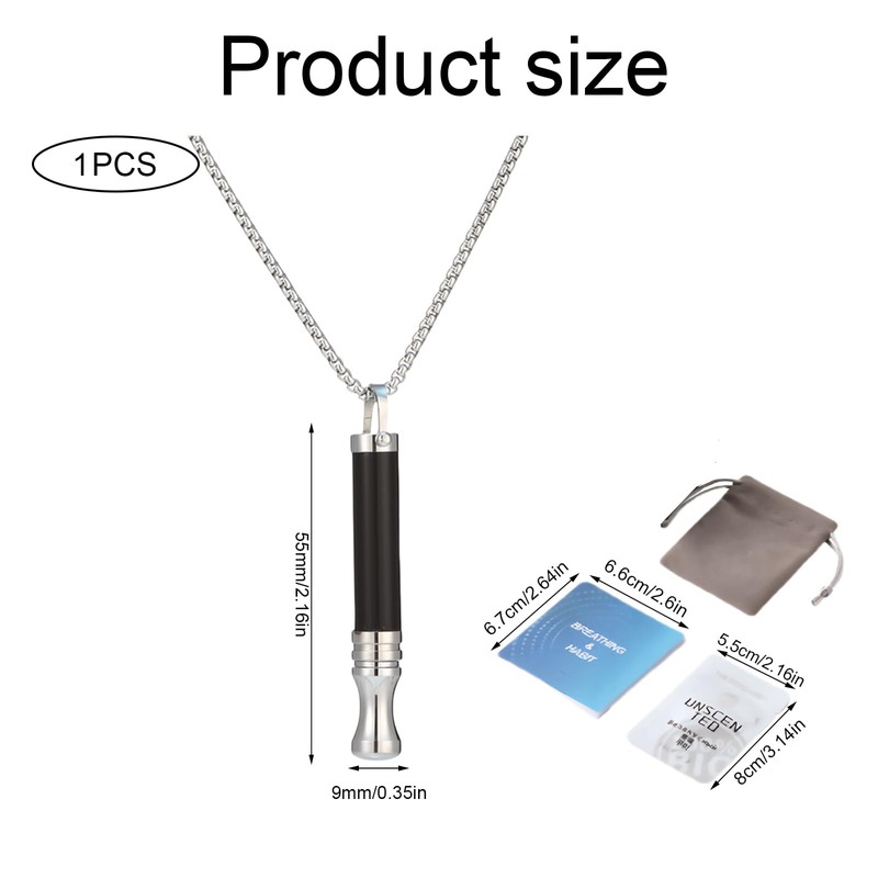 1PCS Breathing Necklace with Resistance, Breathing Resistance Necklace with Filter,