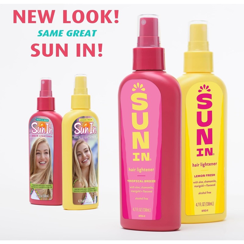 Sun In Hair Lightener Tropical Breeze, Alcohol-Free with Aloe, Chamomile
