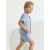 Happy Cherry Baby Boys Linen Two Piece Outfits Short Sleeve