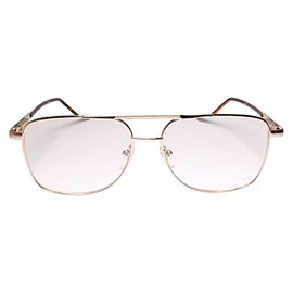 Classic Old School Gold Square Frame Spring Hinge Temple 2.75 Reading Glasses