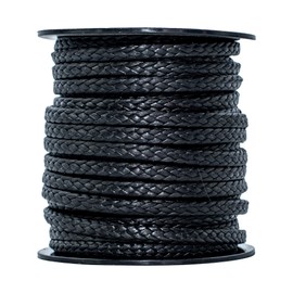SGT KNOTS Hollow Braid HMPE Rope – Ultra-Strong, UV and Abrasion Resistant, High Strength-to-Weight Ratio, Lightweight for Arborists, Boating, Camping, Lifting, & Crafting (1/4", 50ft, Black)