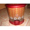 Decorative 10 L Oval Plastic Step Trash Can 13" Tall,