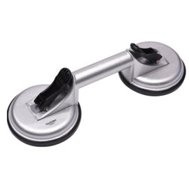 Edward Tools Twin Glass Suction Cups with Handle - Extra Strong Aluminum Suction Cups for Glass Windows, Tile, Table Tops, Dent Removal, Windshield, Flooring - Lifts 200 Pounds - Easy Grip Handle (1)