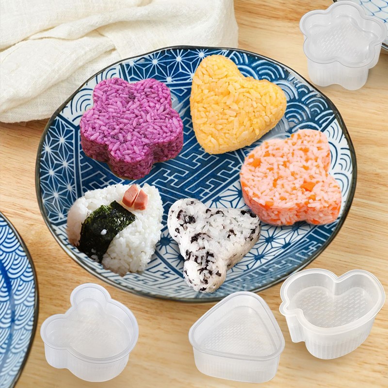 Prebarfun 10 PCS Onigiri Mould, Sushi Making Kit, Rice Ball