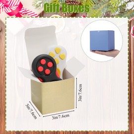 48 Pack Colorful Gift Boxes Small Cardboard Boxes with Lids Bulk Square Kraft Paper Cube Boxes Easy Assemble for Crafting Cupcake Christmas Wedding Presents Birthday(Holographic,3 x 3 x 3 Inch)