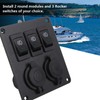 Car Marine 3+2combination LED Single Rocker Green Light Switch+Car Charger