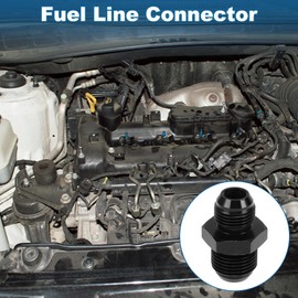 A ABSOPRO Male Flare Reducer Hose Fitting Adapter AN10-AN8 Fuel Line Connector Aluminum Black