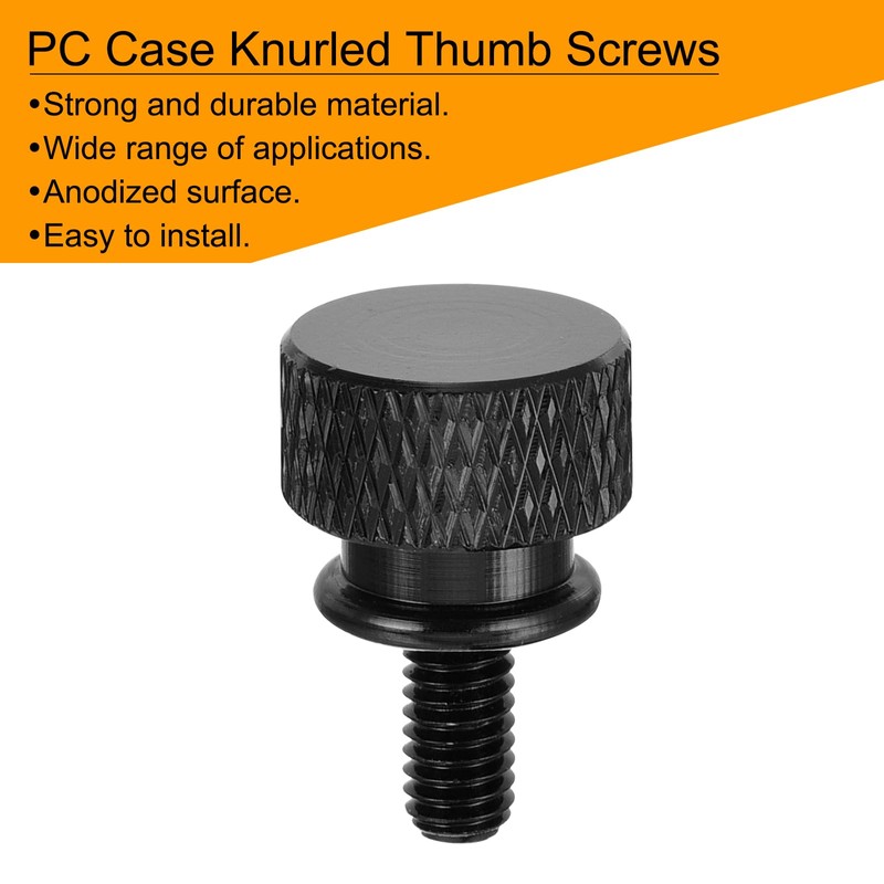 sourcing map 12pcs M4x8mm Knurled Thumb Screw Computer Case Threaded