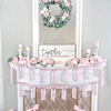 Yuubin - Guirnalda de lazo rosa, decoración de habitación de