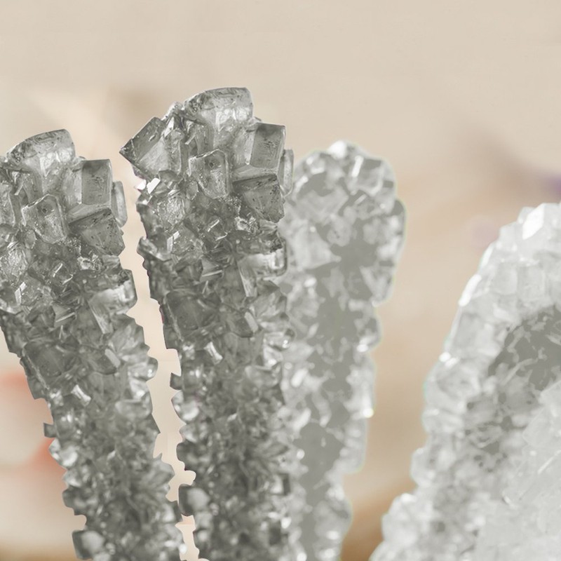 Extra Large Rock Candy Sticks: 18 Original Lollipop - Silver