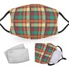 Madras Tartan - Reusable Adult Face Masks - 2 Filters