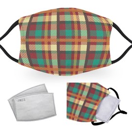 Madras Tartan - Reusable Adult Face Masks - 2 Filters Included