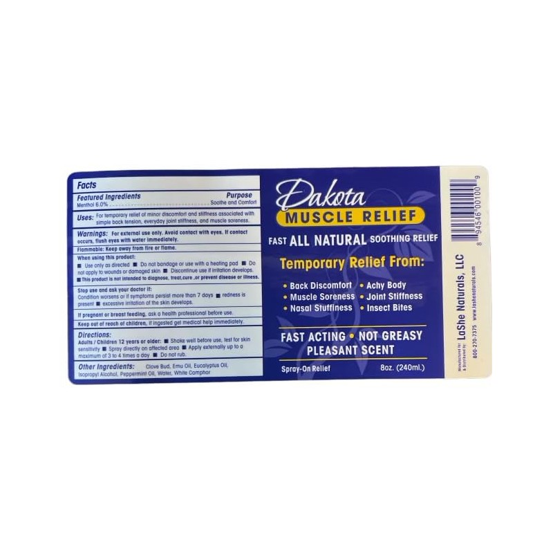 AISZG LaShe Naturals Dakota Muscle Relief 3 oz Roll On