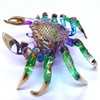 Sansukjai Big Crab Figurines Animals Hand Painted Blown Glass Art