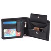 Manza Men's Wallet Genuine Leather Wallet RFID Protection Zip Compartment