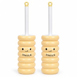 ALIMOTA Juego de 2 Escobillas para Inodoro Amarillo Diseño Sonriente ABS