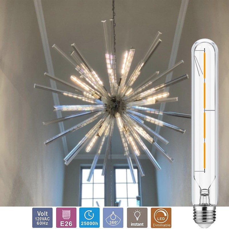 Leools Tubular Light Bulb 4W Equal E26 LED Bulb 40