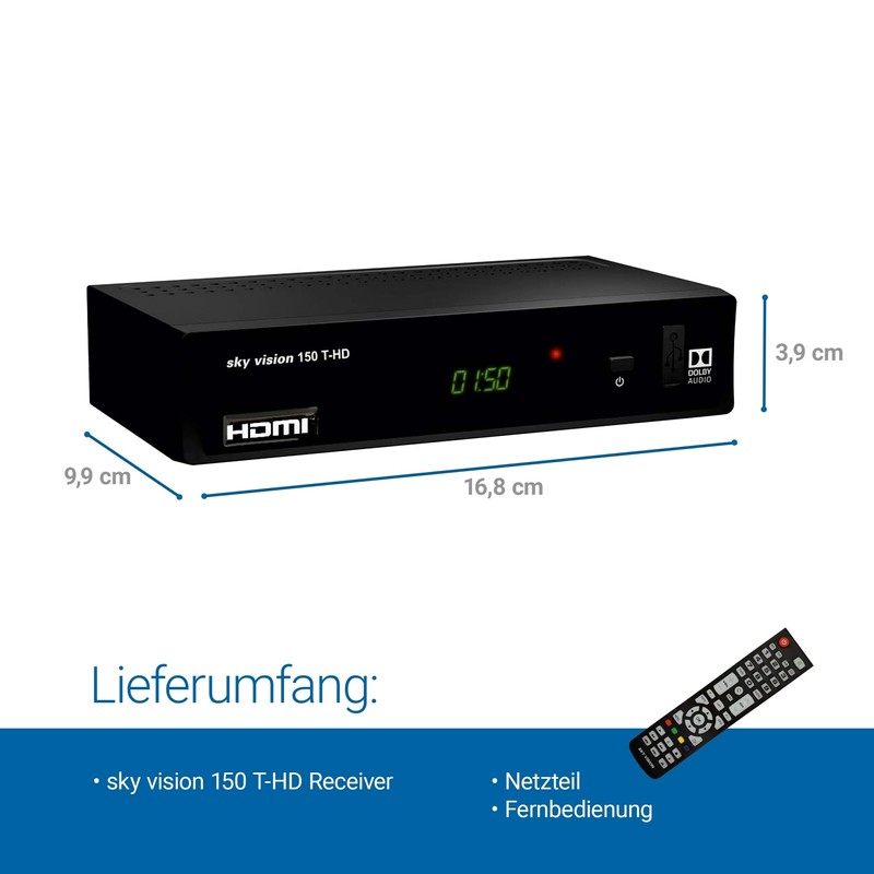 Sky Vision 150 T-HD DVB-T & DVB-T2 Receiver, Digital Receiver