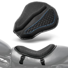 Benlari Motorcycle Seat Cushion, Universal Motorcycle Gel Seat Pad Large 3D-Honeycomb Structure Shake Rider Cushion TPE Shock Absorption and Breathable for Long Rides