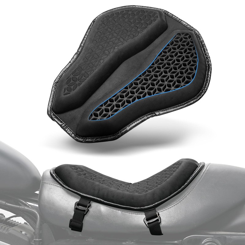 Benlari Motorcycle Seat Cushion, Universal Motorcycle Gel Seat Pad Large