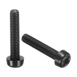 uxcell 100Pcs M3x15mm Threaded Nylon Phillips Cross Pan Head Machine Screws Bolts Black