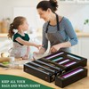 Calmbee 9-in-1 Bamboo Kitchen Organizer - Black & Multicolor Modern