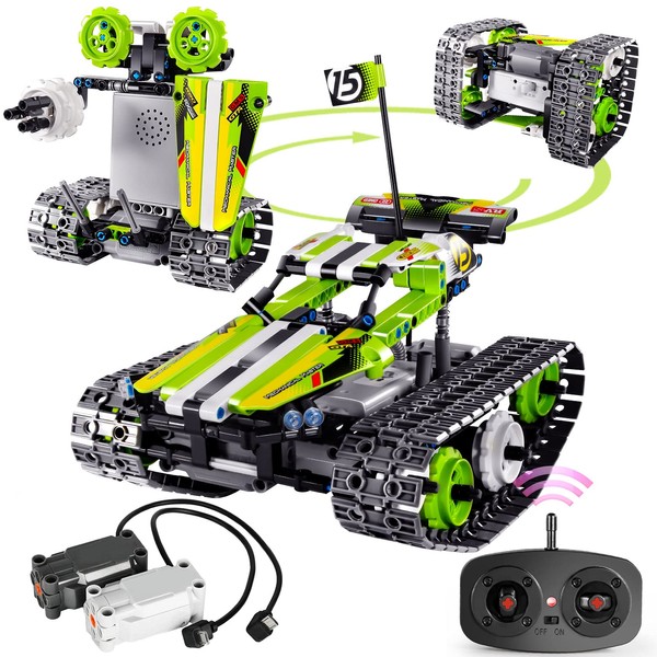 BIRANCO. Remote Control Tracked 3in1 Stunt Racer Building Toy with