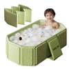 Collapsible Bathing Basin 29.5×17.7×9.8 in, Foldable Portable Tub with Drain