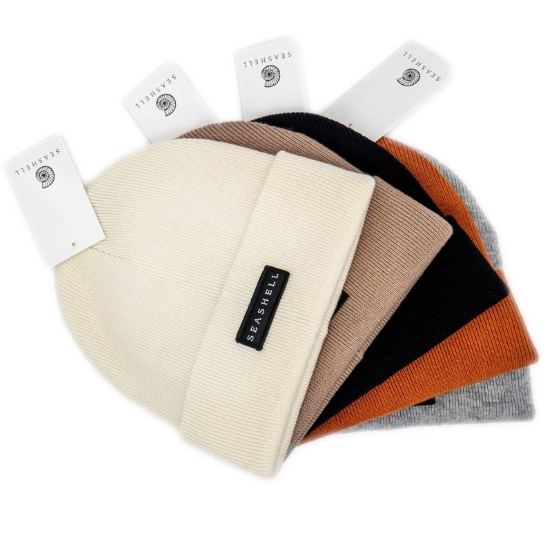 SEASHELL Merino Wool Beanie (Grey)