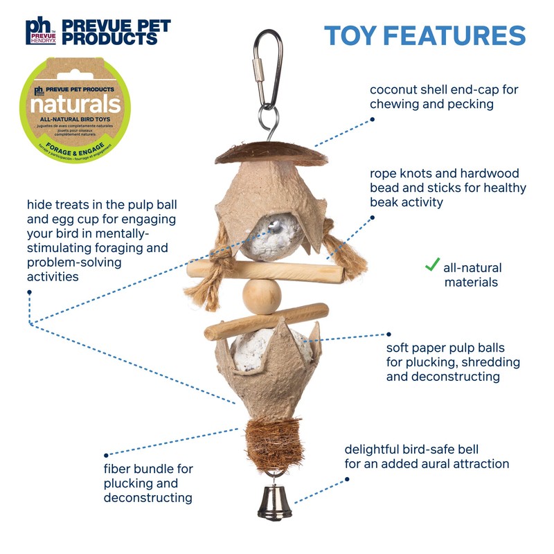 Pervue Pet Products Naturals Forage & Engage Duchess Bird Toy