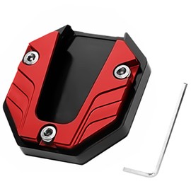 ADOFUN Motorcycle Side Stand Motorcycle Side Stand Mat Aluminum Alloy Side Stand Plate Universal Stand End Kicks Dress Up Custom Parts Honda Yamaha Kawasaki Suzuki Universal (Red)