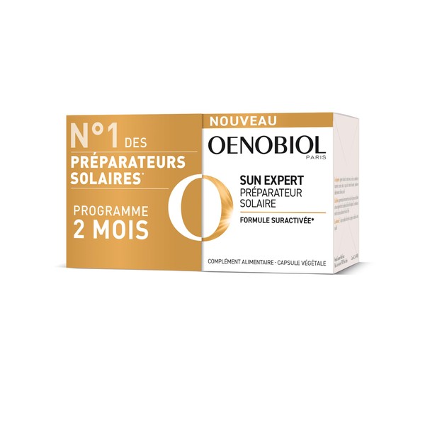 OENOBIOL Sun Expert Solar Preparation – Reinforced Cellular Protection* – Promotes Intense and Radiant Shine – 2 x 30 Capsules – 2 Months Programme